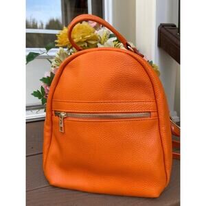 VITTORIA PACINI made in Italy ORANGE LEATHER BACKPCK BAG (PU700